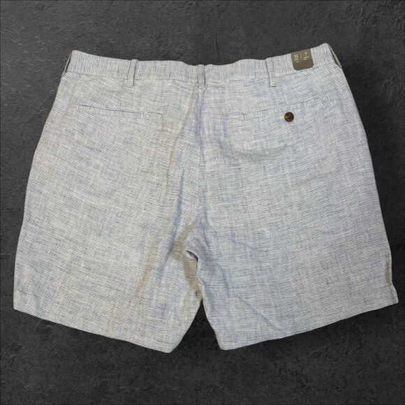 J.Crew Mens 7" Inseam Linen Shorts Size 33 Stripe White Blue Coastal Preppy NEW - Picture 2 of 10